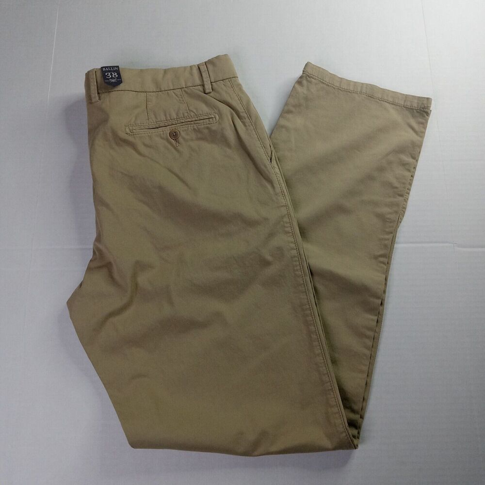 Ballin Mansfield Chino Pants Men's Size 38x35 Tan Relaxed Fit Straight Leg